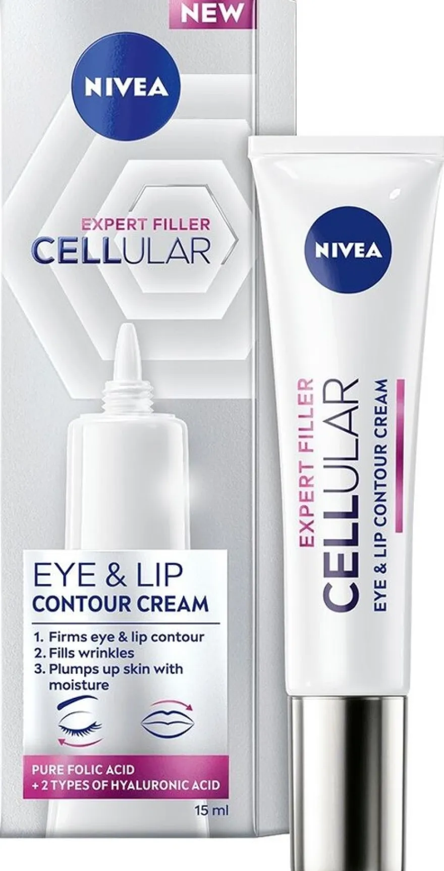 NIVEA 15ml Cellular Expert Filler Eye & Lip Contour Cream -silmänympärysvoide