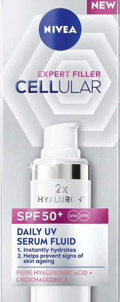 NIVEA 30ml Cellular Expert Filler Daily UV Fluid Serum Fluid SK50 -seerumipäivävoide
