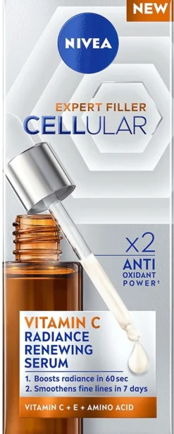 NIVEA 30ml Cellular Expert Filler Vitamin C Radiance Renewing Serum -kasvoseerumi 30ml