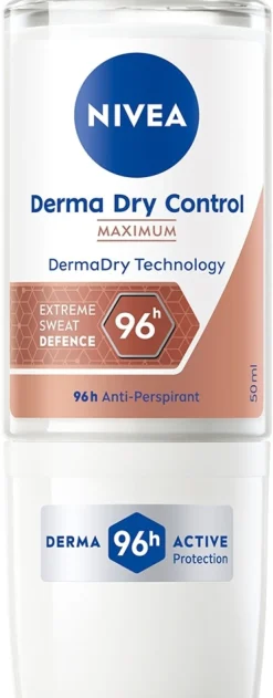 NIVEA 50ml Derma Dry Control Maximum Roll-on -antiperspirantti