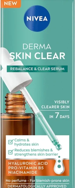 NIVEA 30ml Derma Skin Clear Rebalance & Clear Serum -kasvoseerumi