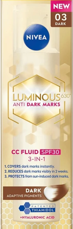 NIVEA 40ml Luminous630 Anti Dark Marks CC Fluid Dark SK30 - sävyttävä päivävoide