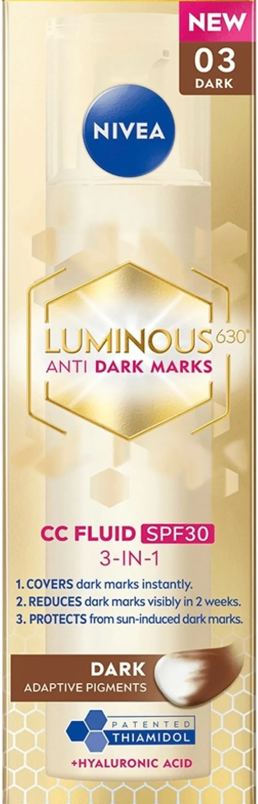 NIVEA 40ml Luminous630 Anti Dark Marks CC Fluid Dark SK30 - sävyttävä päivävoide