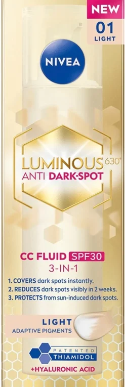 NIVEA 40ml Luminous630 Anti Dark-Spot CC Fluid Light SK30 - sävyttävä päivävoide