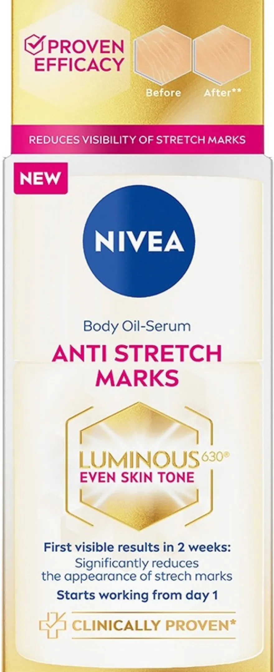 NIVEA 100ml Luminous630 Anti Stretch Marks Body Oil Serum -öljyseerumi