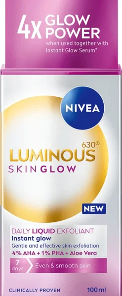 NIVEA 100ml Luminous630 Skin Glow Daily Liquid Exfoliant - kuoriva hoitoneste