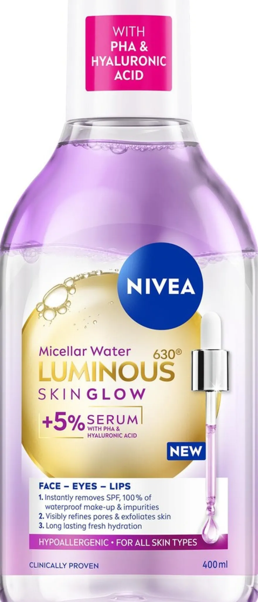 NIVEA 400ml Luminous630 Skin Glow Micellar Water -misellivesi