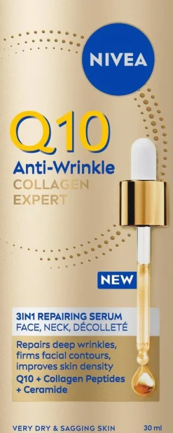 NIVEA 30ml Q10 Anti-Wrinkle Collagen Expert 3in1 Repairing Serum -kasvoseerumi