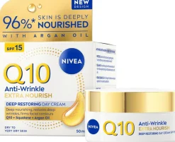 NIVEA 50ml Q10 Anti-Wrinkle Extra Nourish Deep Restoring Day Cream SK 15 -päivävoide