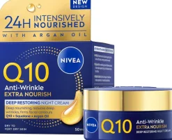 NIVEA 50ml Q10 Anti-Wrinkle Extra Nourish Deep Restoring Night Cream -yövoide