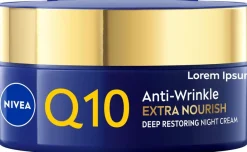 NIVEA 50ml Q10 Anti-Wrinkle Extra Nourish Deep Restoring Night Cream -yövoide