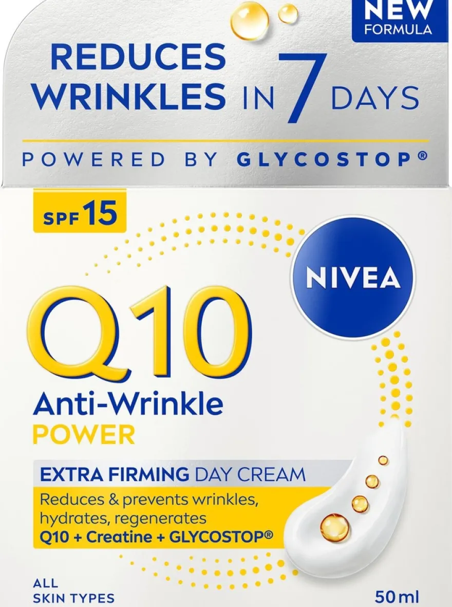 NIVEA 50ml Q10 Anti-Wrinkle Power Extra Firming Day Cream SK15 -päivävoide