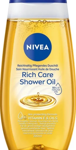 NIVEA 200ml Rich Caring Shower Oil -suihkuöljy