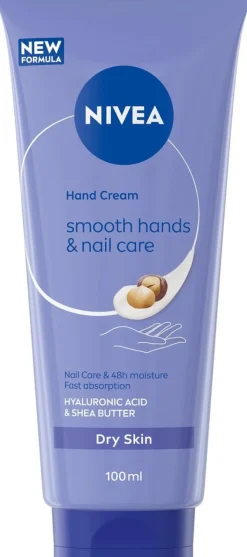 NIVEA 100ml Smooth Hands & Nail Care -käsivoide