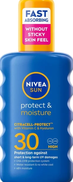 NIVEA SUN 200ml Protect & Moisture Sun Spray SK30 -aurinkosuojasuihke
