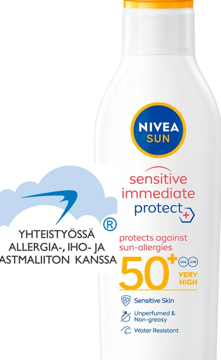 NIVEA SUN 200ml Sensitive Immediate Protect Sun Lotion SK50+ -aurinkosuojavoide