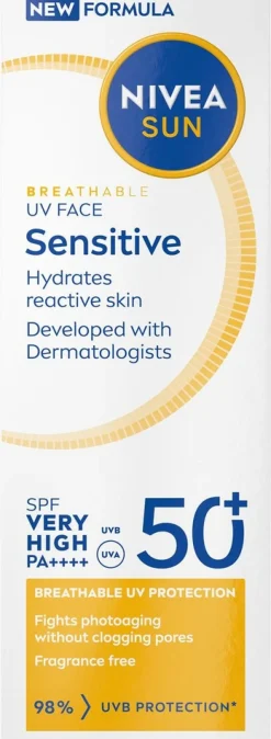 NIVEA SUN 40ml UV Face Sensitive SK50 -aurinkovoide
