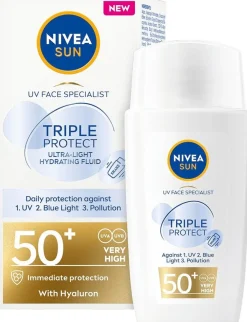 NIVEA SUN 40ml UV Face Triple Protect Fluid SK50+ -aurinkovoide