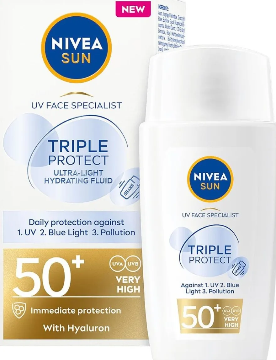 NIVEA SUN 40ml UV Face Triple Protect Fluid SK50+ -aurinkovoide