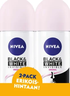 NIVEA 2x50ml Invisible For Black & White Original Deo Roll-on -antiperspirantti