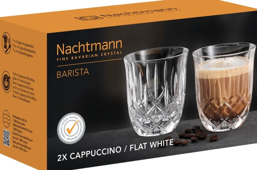 Noblesse Barista Cappuccino/Flat lasi 234 ml kirkas 2 kpl
