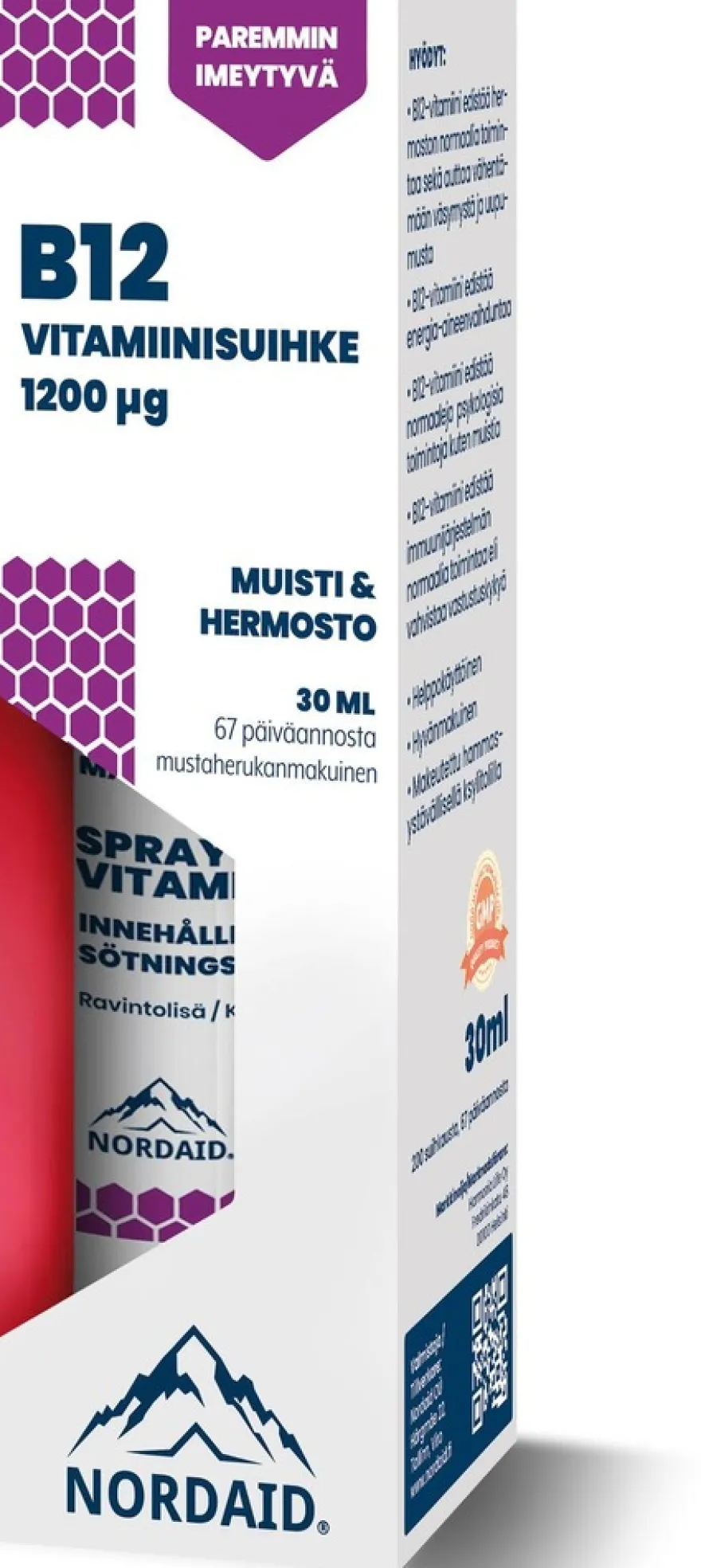 Nordaid B12-vitamiinisuihke 30 ml
