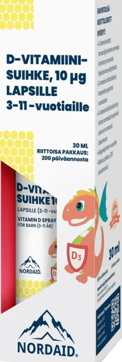Nordaid D-vitamiinisuihke lapsille (3-11 -vuotiaille) 30 ml