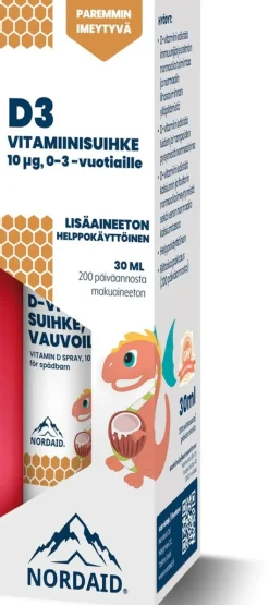 Nordaid D-vitamiinisuihke vauvoille (0-3 -vuotiaille) 30 ml