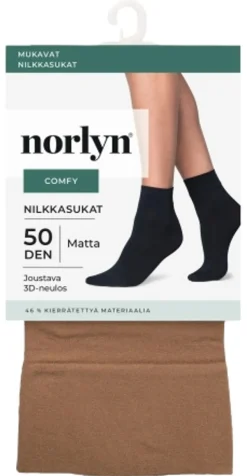 Norlyn naisten nilkkasukat Comfy Opaque 50 den
