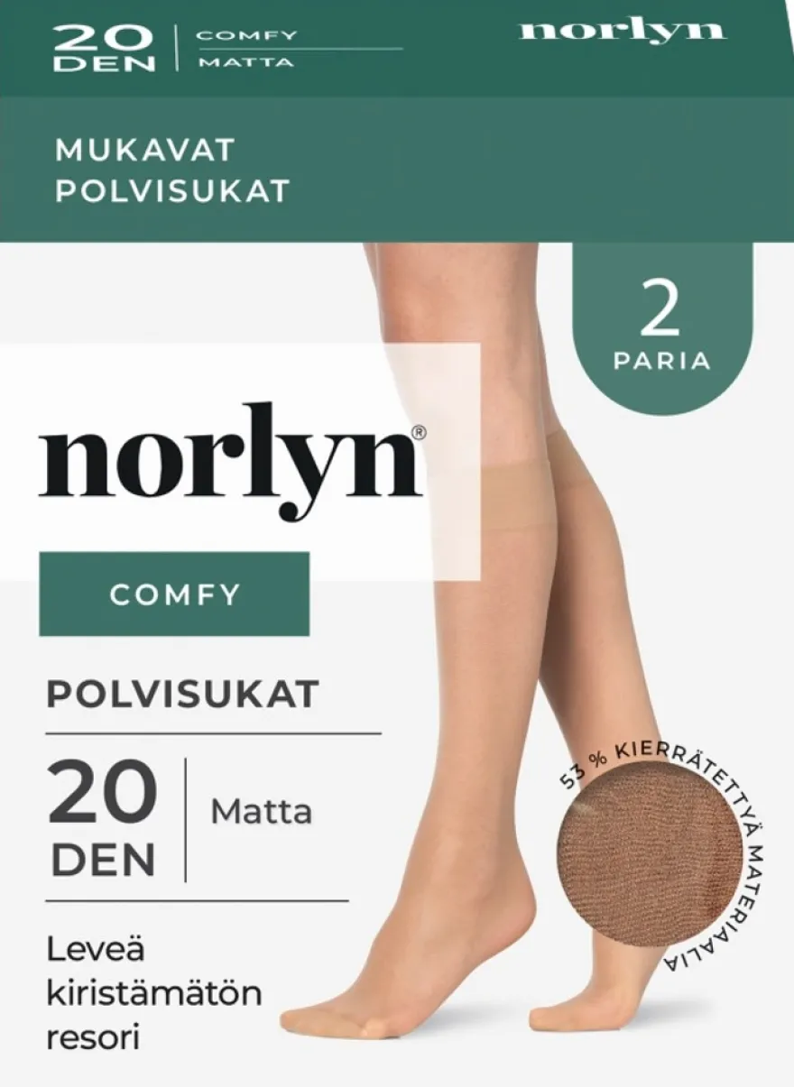 Norlyn naisten polvisukat comfy 2-pack 20 den