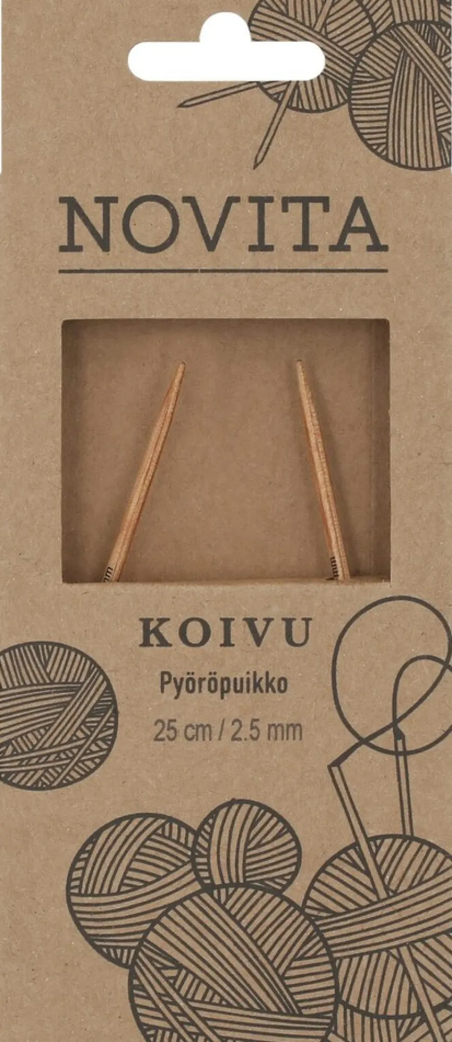 Novita Koivu Pyöröpuikot 25 cm / 2.50 mm