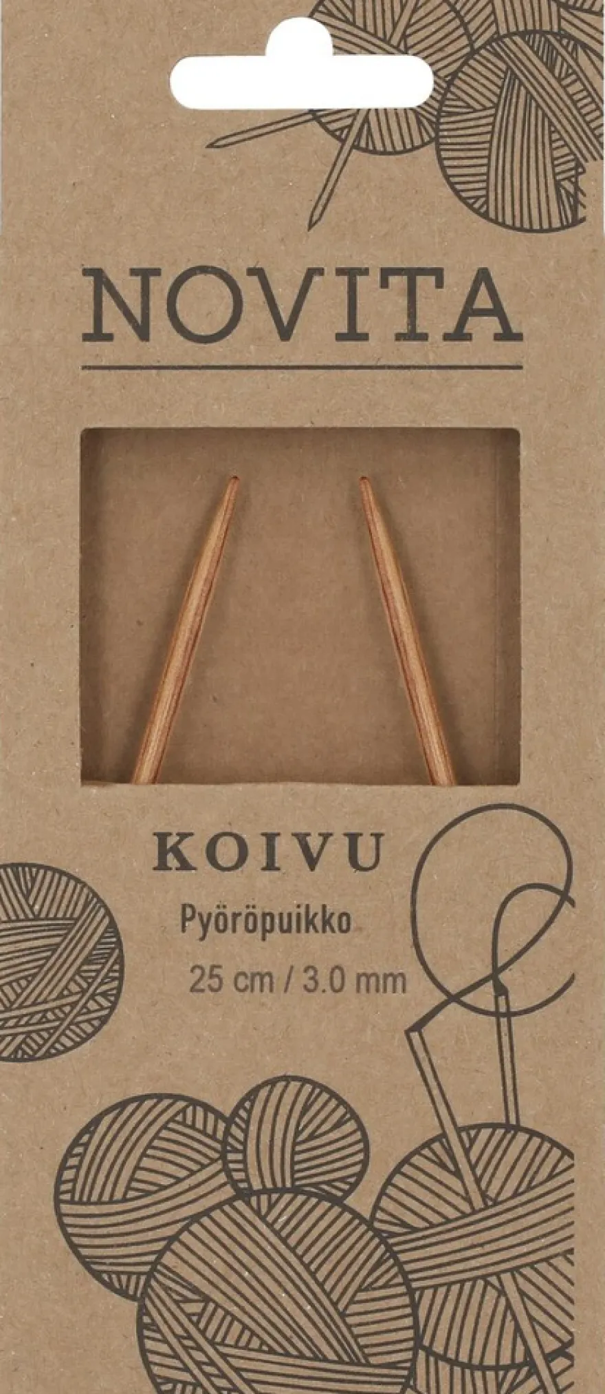 Novita Koivu Pyöröpuikot 25 cm / 3.00 mm