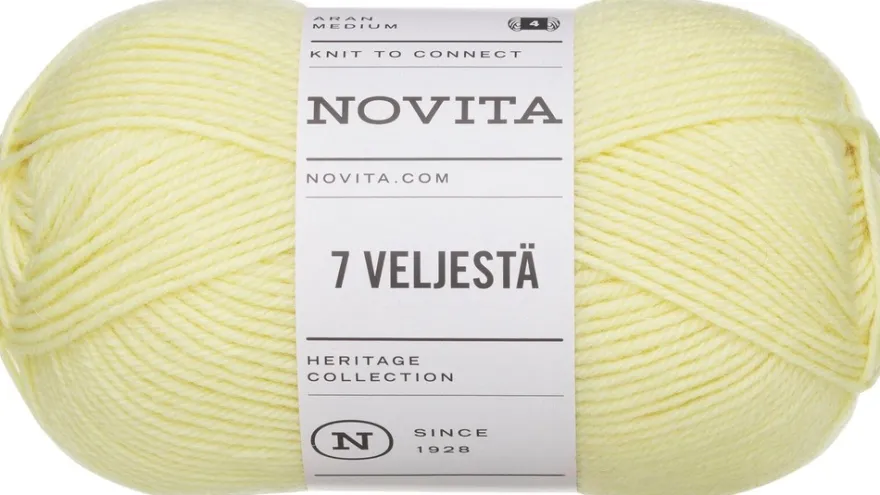 Novita lanka 7 Veljestä 100g keltaruusu 222