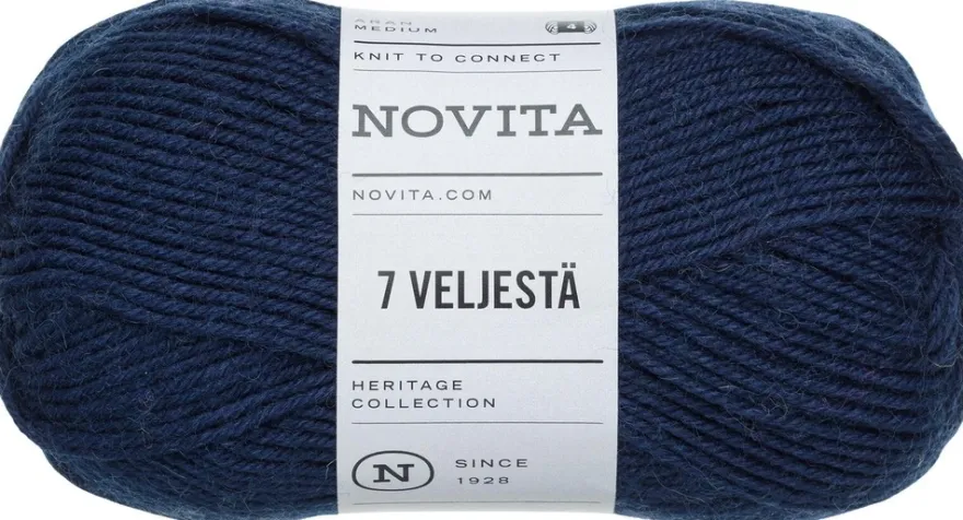 Novita lanka 7 Veljestä 100 g laivasto 170