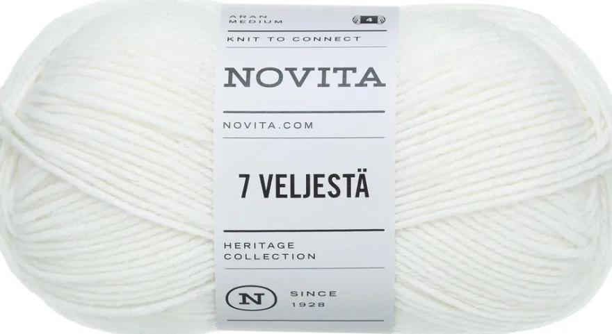 Novita lanka 7 Veljestä 100 g valkoinen 011