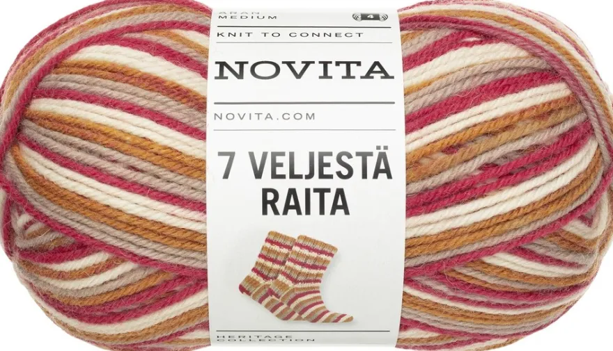 Novita lanka 7 Veljestä Raita 100g myrskyaamu 983