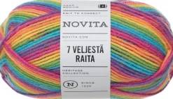Novita Lanka 7 Veljestä Raita 100 g sateenkaari 980