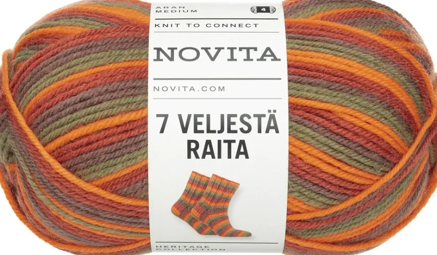 Novita lanka 7 Veljestä Raita 100g syysaamu 939