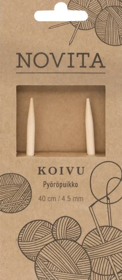 Novita pyöröpuikot 40 cm koivu 4.5 mm