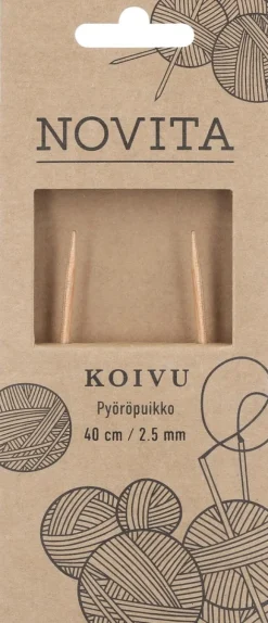 Novita pyöröpuikot 40 cm koivu 2.5 mm
