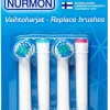 NURMON Vaihtoharjat 4 kpl pehmeä, Oral-B yhteensopivat
