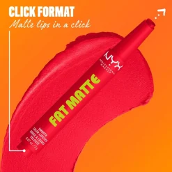 NYX Professional Makeup Fat Matte Slick Click -huulipuna 8 ml