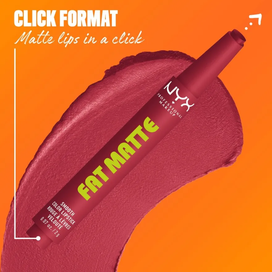 NYX Professional Makeup Fat Matte Slick Click -huulipuna 8 ml