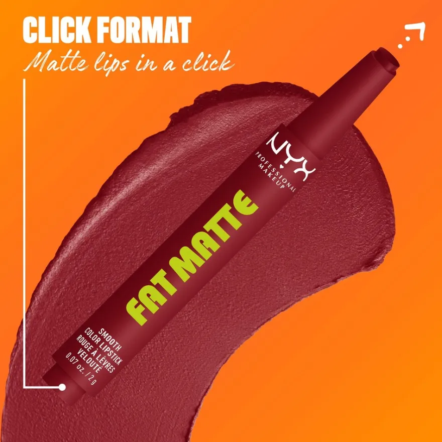 NYX Professional Makeup Fat Matte Slick Click -huulipuna 8 ml