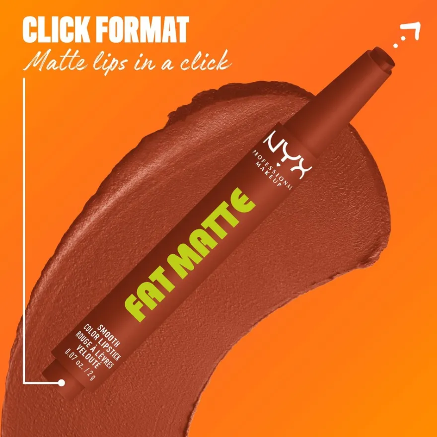 NYX Professional Makeup Fat Matte Slick Click -huulipuna 8 ml