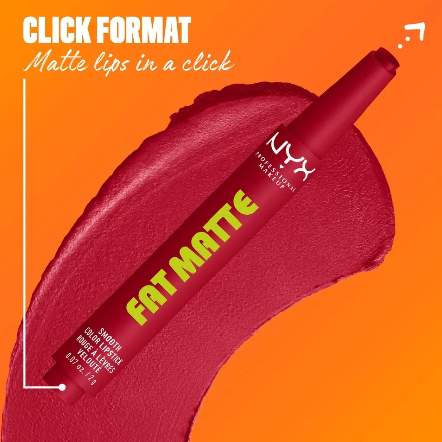 NYX Professional Makeup Fat Matte Slick Click -huulipuna 8 ml