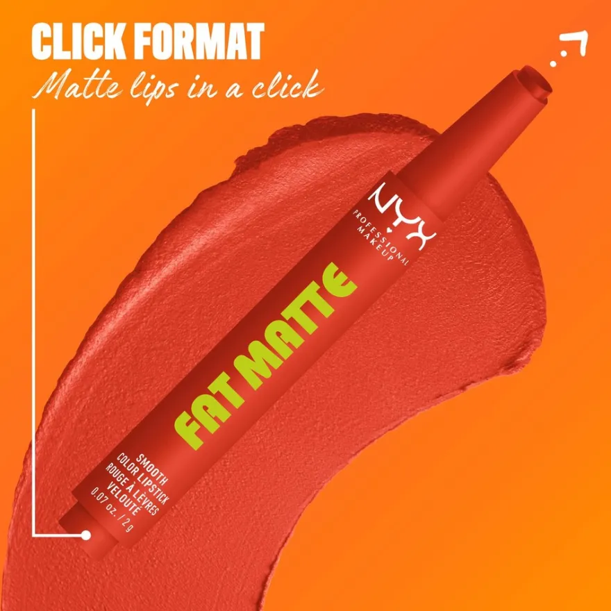 NYX Professional Makeup Fat Matte Slick Click -huulipuna 8 ml