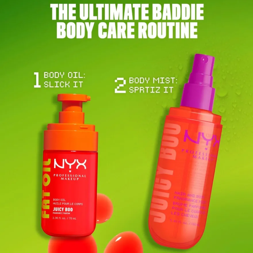 NYX Professional Makeup Fat Oil Body Fragrance Mist Juicy Bae vartalotuoksu 80 ml