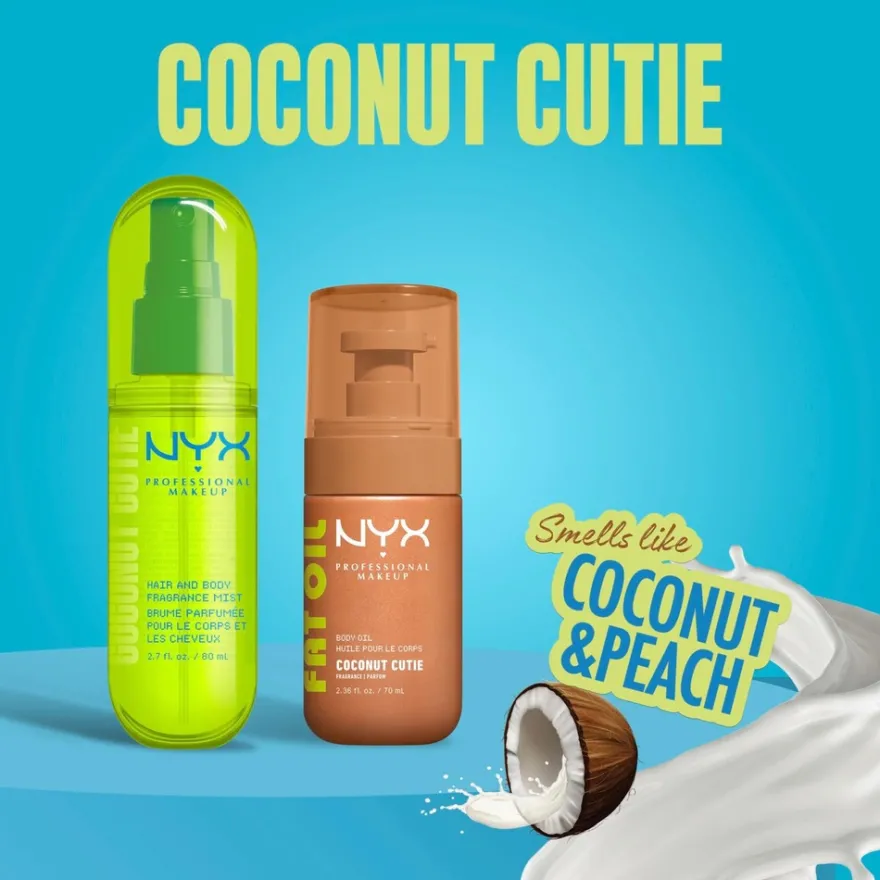 NYX Professional Makeup Fat Oil Body Fragrance Mist Coconut Cutie vartalotuoksu 80 ml