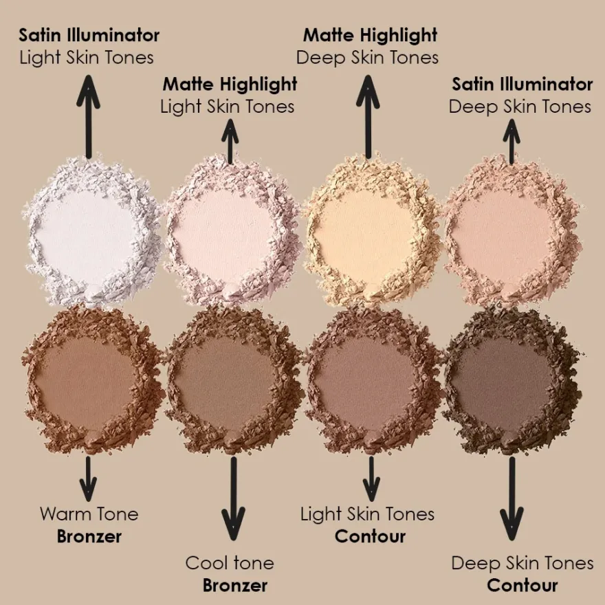 NYX Professional Makeup Highlight & Contour Pro Palette korostusväripaletti 8 x 2,7 g